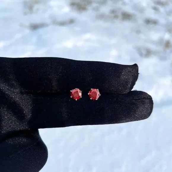 2.0ct Orange Moissanite Diamond 6 Prong Earrings for Women 925 Sterling Silver - Picture 10 of 10